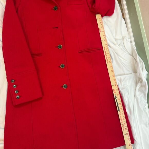 J.CREW Double Cloth Manifattura di Carmignano Italian Wool Pea Coat Red Size 10T - Picture 9 of 13